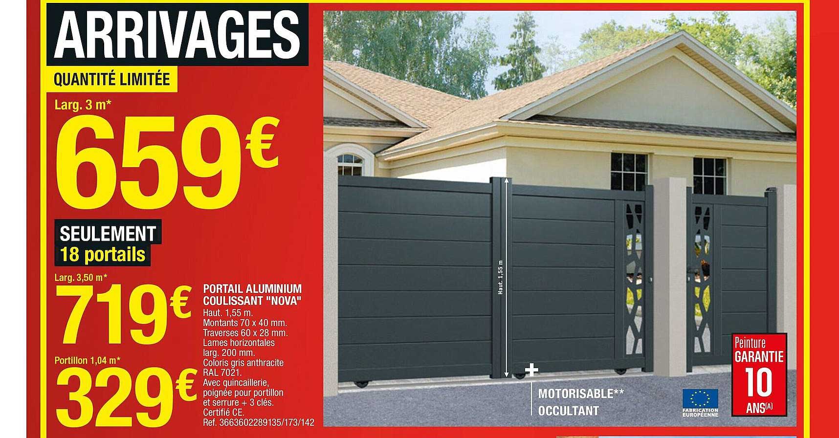Portail Aluminium Coulissant "nova"