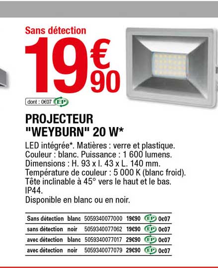 Projecteur "weyburn" 20 W