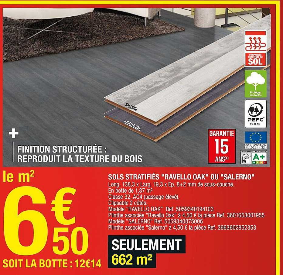 sols stratifiés "ravello oak" ou "salerno"