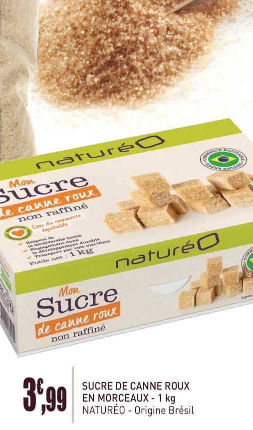 sucre de canne roux en morceaux - 1 kg