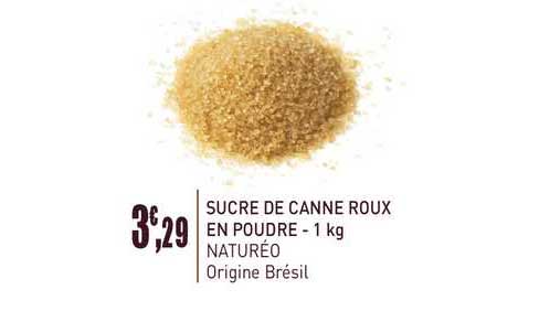 sucre de canne roux en poudre - 1 kg