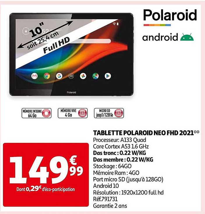 tablette polaroid fhd 2021