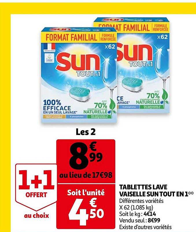 Tablettes Lave Vaisselle Sun Tout En 1