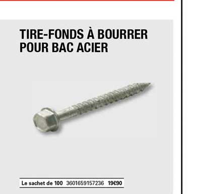 tire-fonds à bourrer pour bac acier