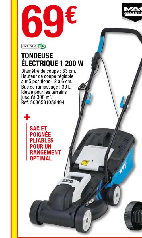 tondeuse électrique 1200 w mac allister