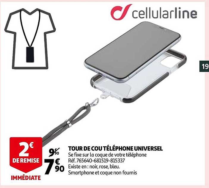 tour de cou téléphone universel cellularline