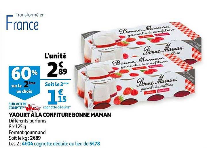 yaourt à la confiture bonne maman