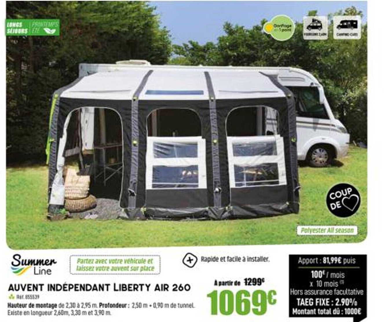 auvent indépendant liberty air 260 summer line