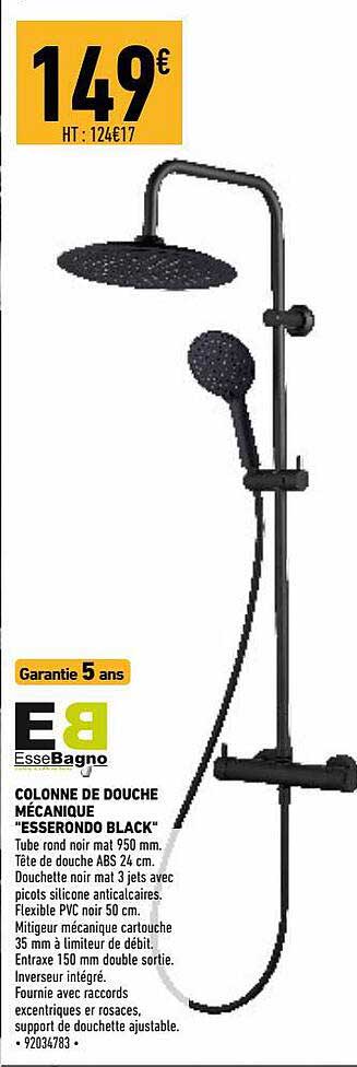 colonne de douche mécanique "esserondo black" esseBagno