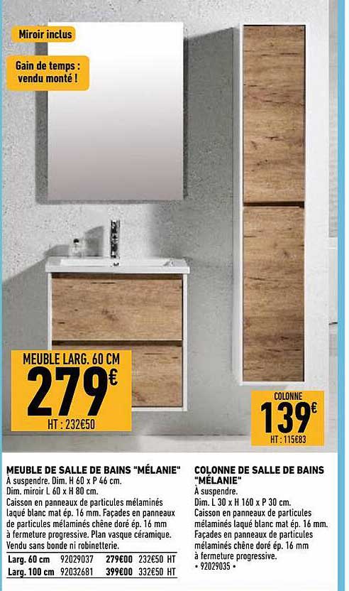 meuble de salle de bains "mélanie", colonne de salle de bains "mélanie"