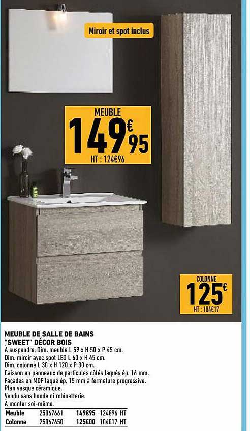Meuble De Salle De Bains "sweet" Décor Bois