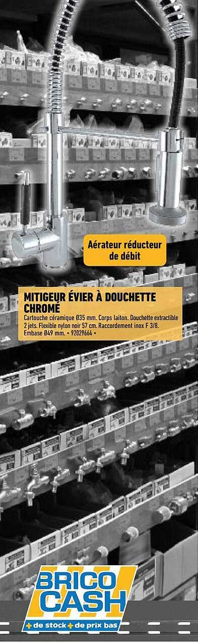 mitigeur évier à douchette chromé brico cash