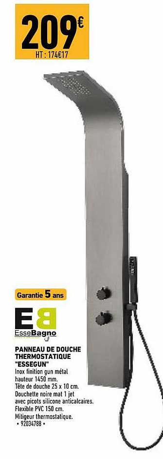 panneau de douche thermostatique "essegun" esseBagno