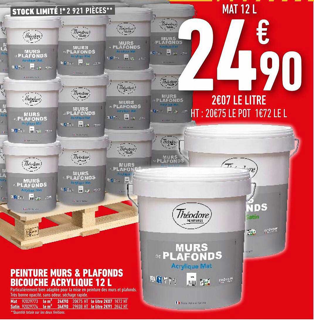 peinture murs & plafonds bicouche acrylique 12l