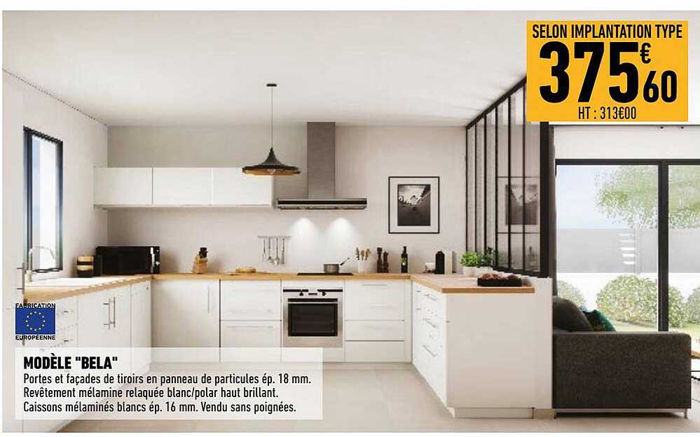 portes et façades de tiroirs en panneau de particules modèle "bela"
