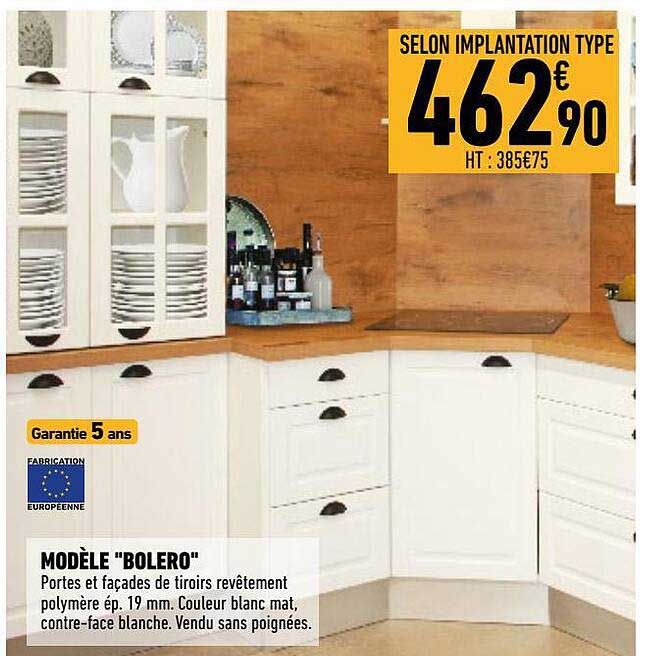 Portes Et Façades De Tiroirs Revêtement Polymère Modèle "bolero"