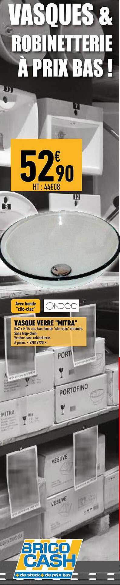 vasque verre "mitra" brico cash
