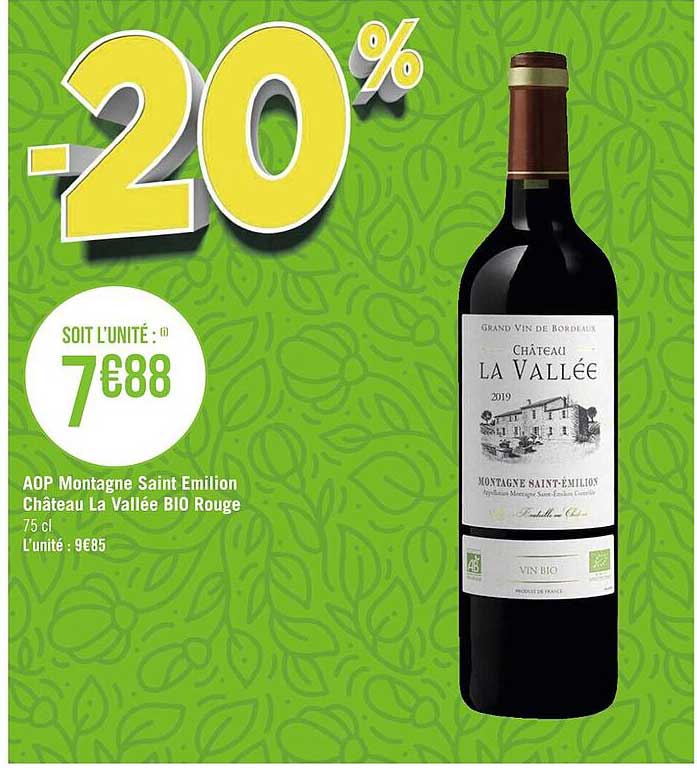 aop montagne saint émilion château la vallée bio rouge