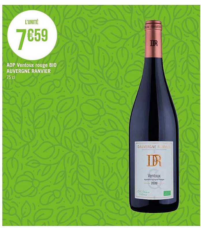 aop ventoux rouge bio auvergne ranvier