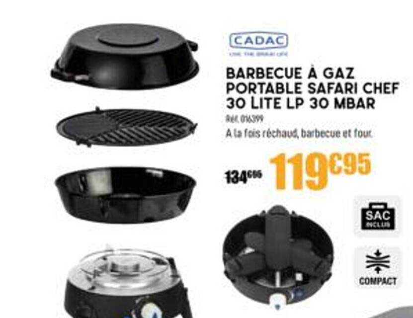 barbecue à gaz portable safari chef 30 lite lp 30 mbar cadac
