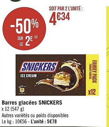 Barres Glacées Snickers