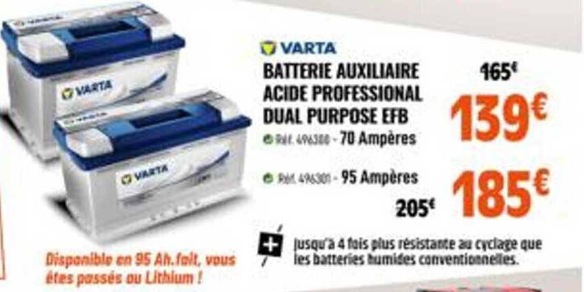 batterie auxiliaire acide professional dual purpose efb varta