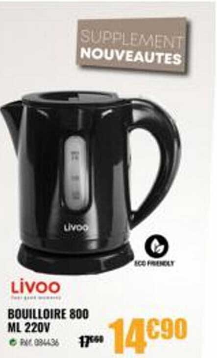 bouilloire 800 ml 220v livoo