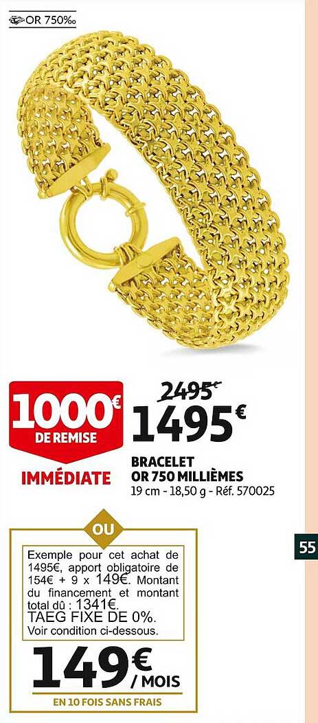 bracelet or 750 millièmes