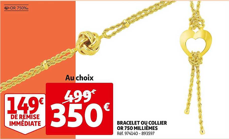 bracelet ou collier or 750 millièmes