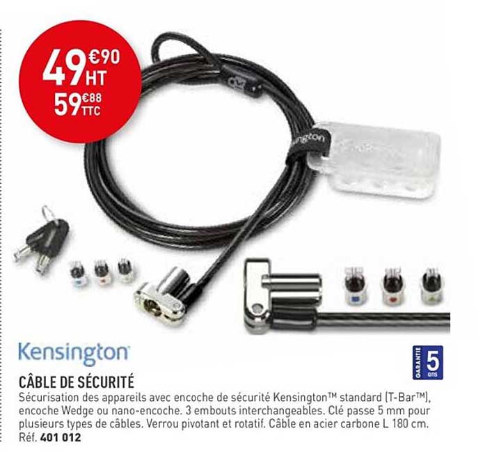 câble de sécurité kensigton