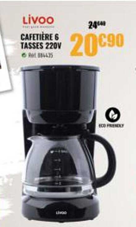 cafétière 6 tasses 220v livoo