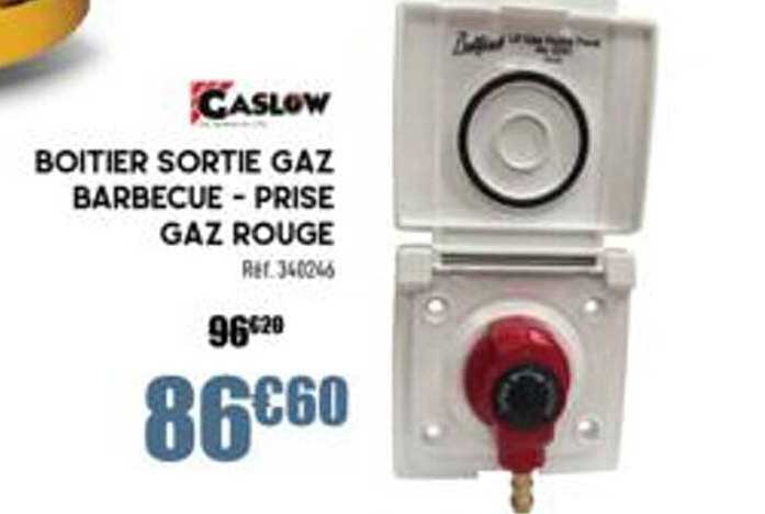 caslow boitier sortie gaz barbecue - prise gaz rouge