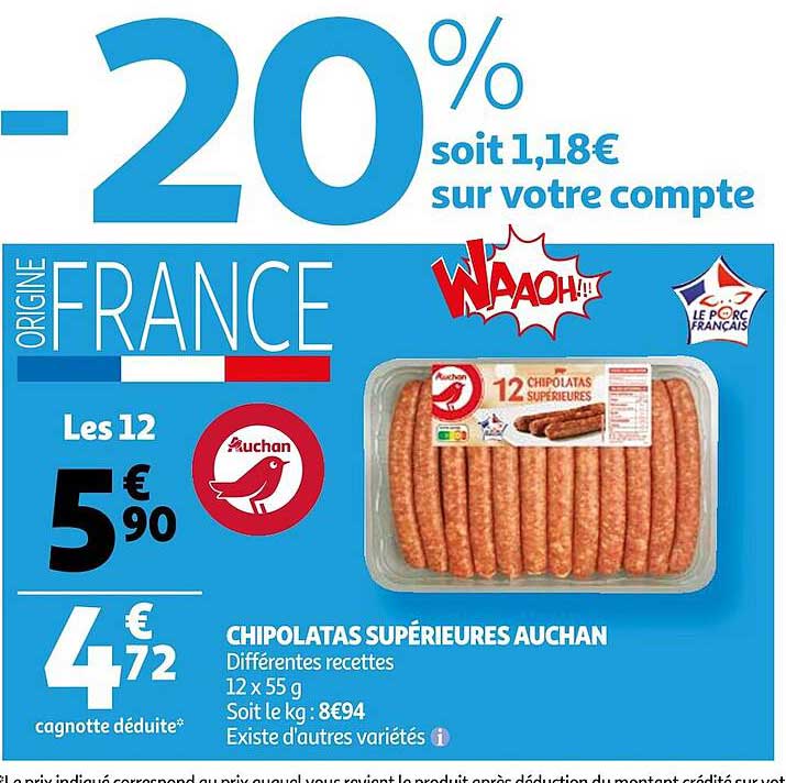 Chipolatas Supérieures Auchan