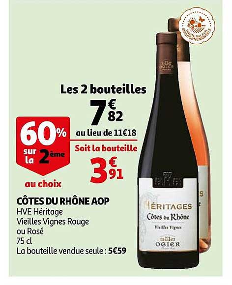 côtes du rhône aop hve héritage vieilles vignes rouge ou rosé