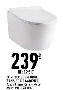 cuvette suspendue sans bride carénée