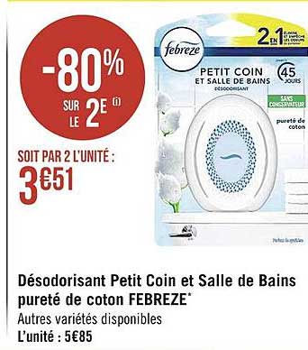 Désodorisant Petit Coin Et Salle De Bains Pureté De Coton Febreze