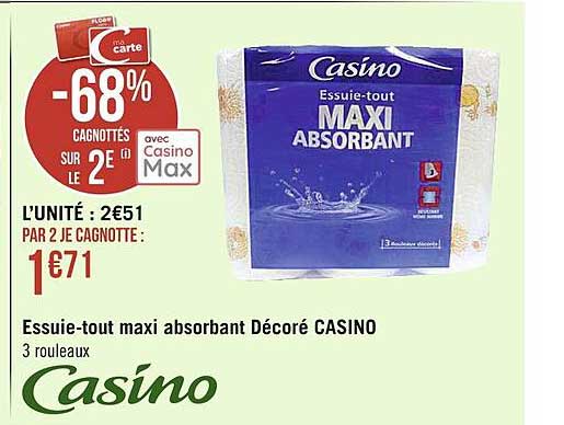 essuie-tout maxi absorbant décoré casino
