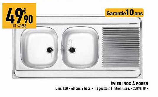 évier Inox à Poser
