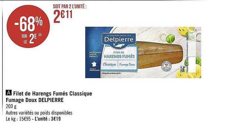 filet de harengs fumés classique fumage doux delpierre