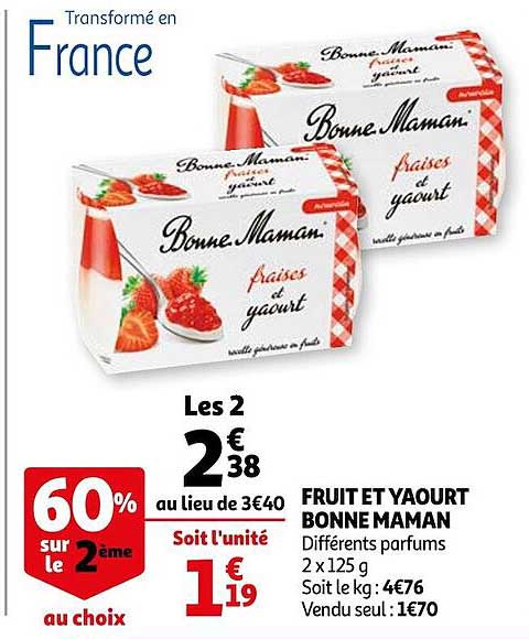 fruit et yaourt bonne maman