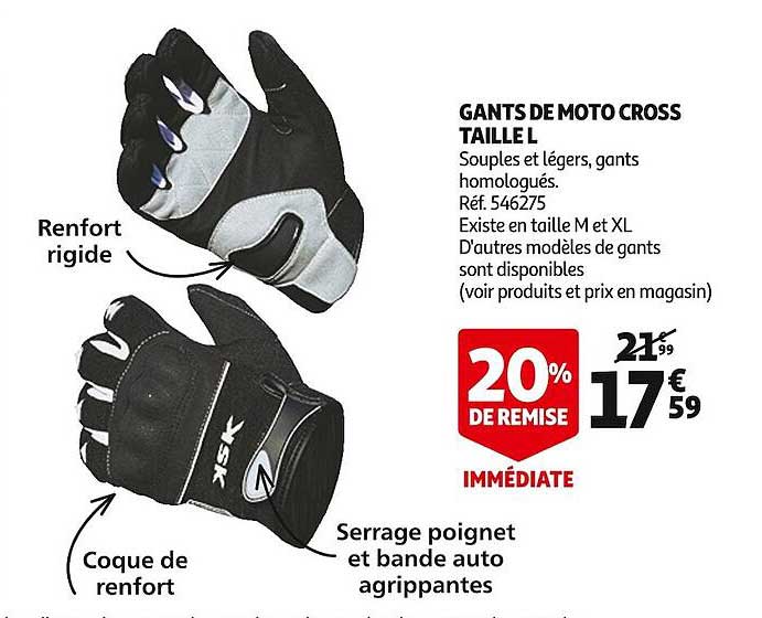gants de moto cross tail l