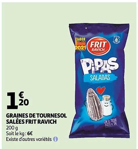 graines de tournesol salées frit ravich
