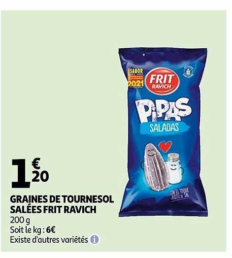 graines de tournesol salées frit ravich