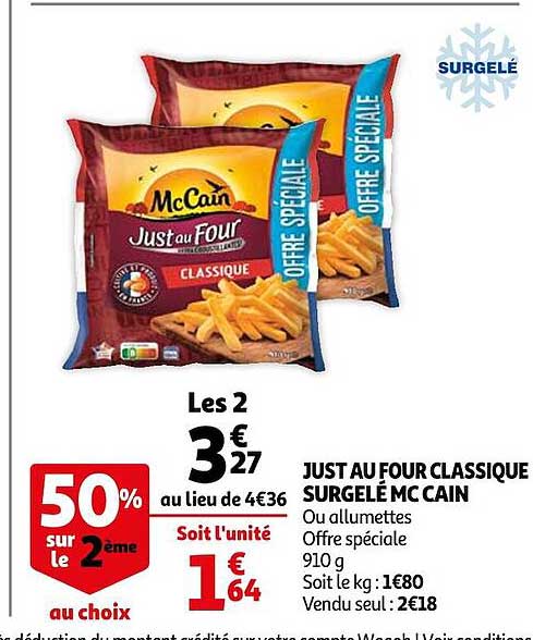 just au four classique surgelé mc cain
