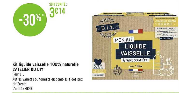 kit liquide vaisselle 100% naturelle l'atelier du diy