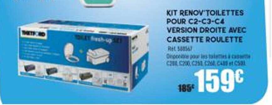 kit renov'toilettes pour c2-c3-c4 version droite avec cassette roulette