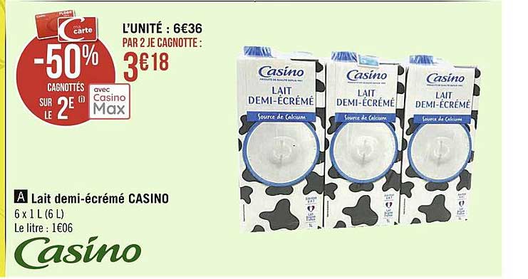 lait demi-écrémé casino