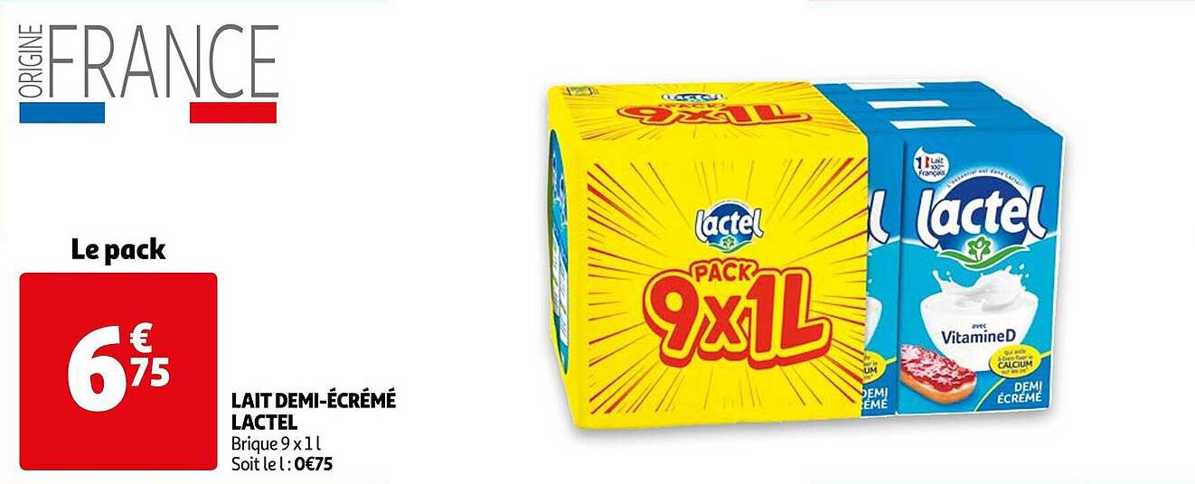 lait demi-écrémé lactel