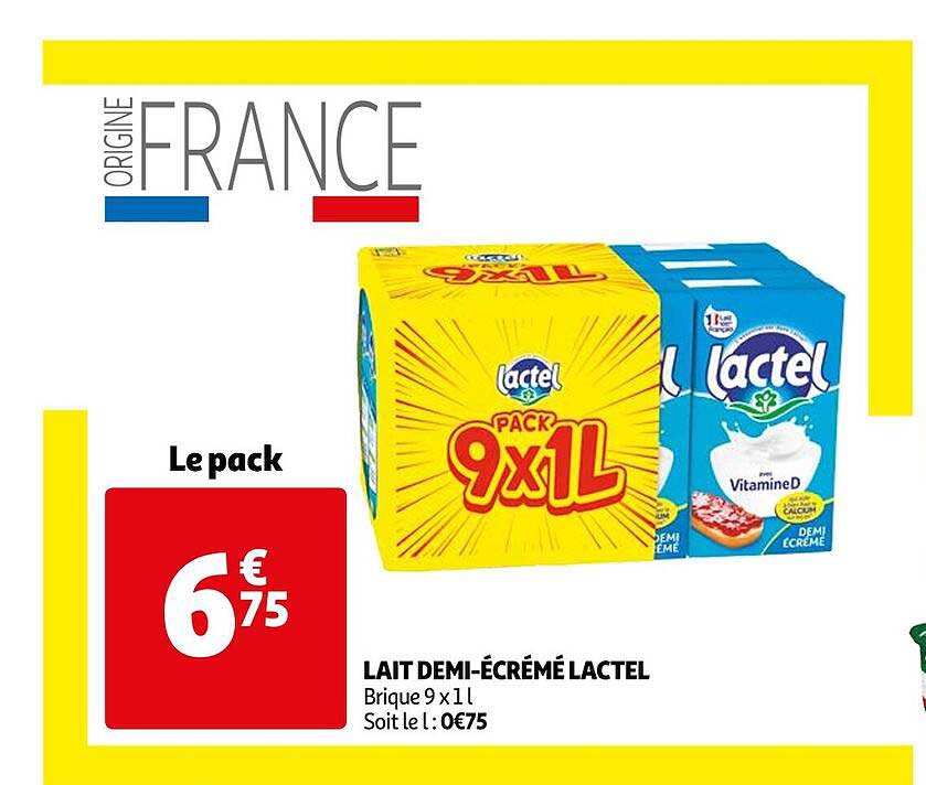 lait demi-écrémé lactel