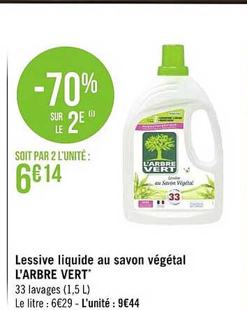 Lessive Liquide Au Savon Végétal L'arbre Vert